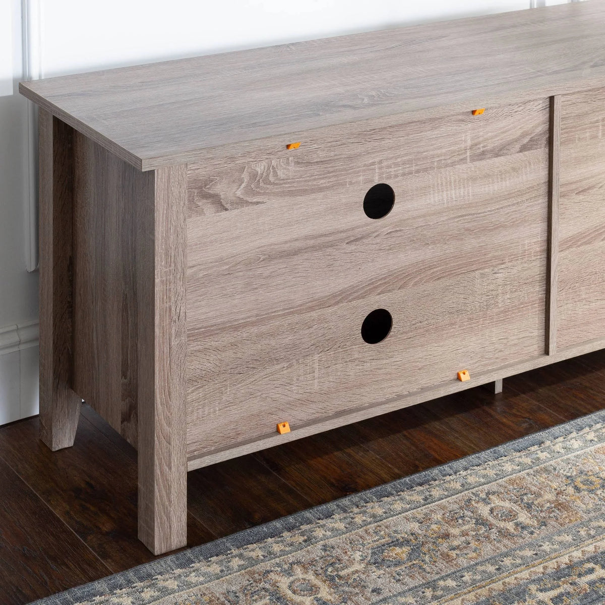 Gray Wood TV Media Stand Storage Console F183