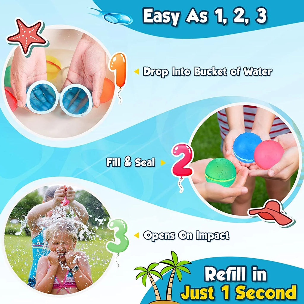 Reusable Water Balloons Pool Toys for Kids (6 pcs) S5828