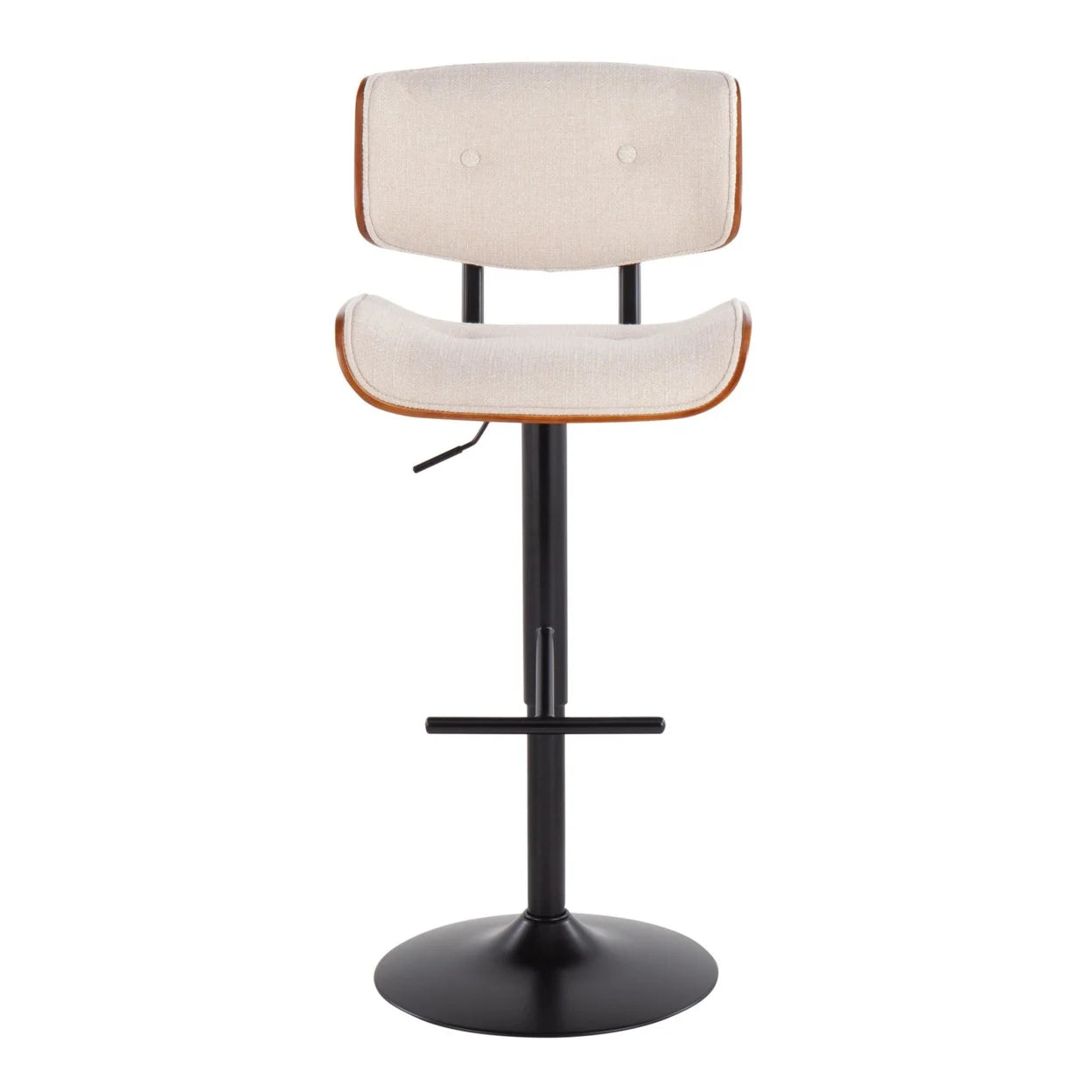 Black Metal Barstool with Walnut Wood Accent O779462