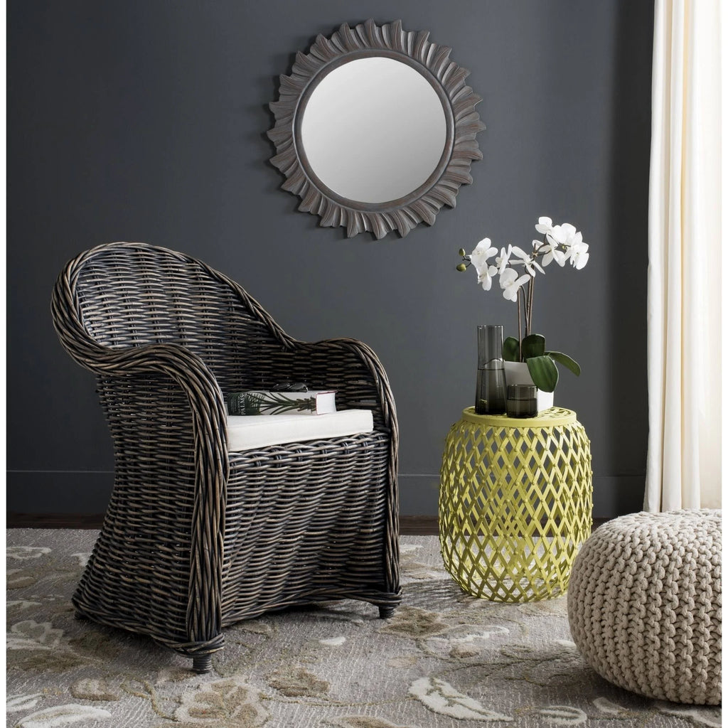 Black Wash Wicker Club Chair M1295