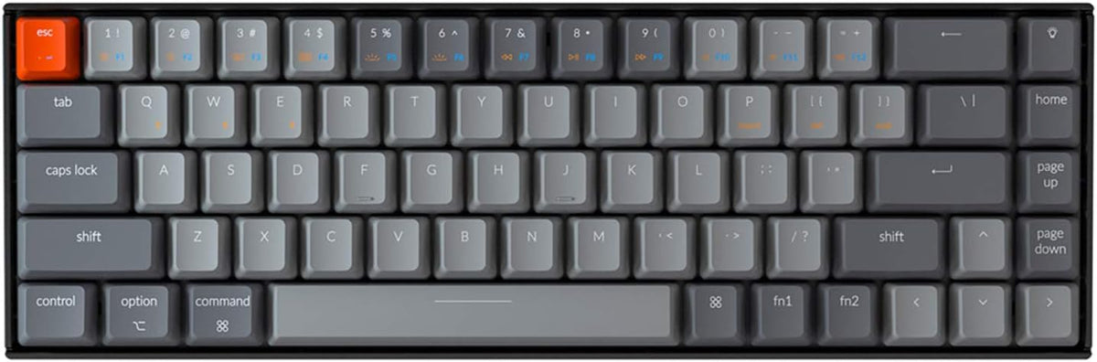Keychron K6 Hot Swappable Wireless Bluetooth 5.1/Wired Mechanical Gaming Keyboard, 65% Compact 68-Key RGB LED Backlight/Gateron G Pro Blue Switch/Rechargeable Battery Compatible with Mac Windows P951521