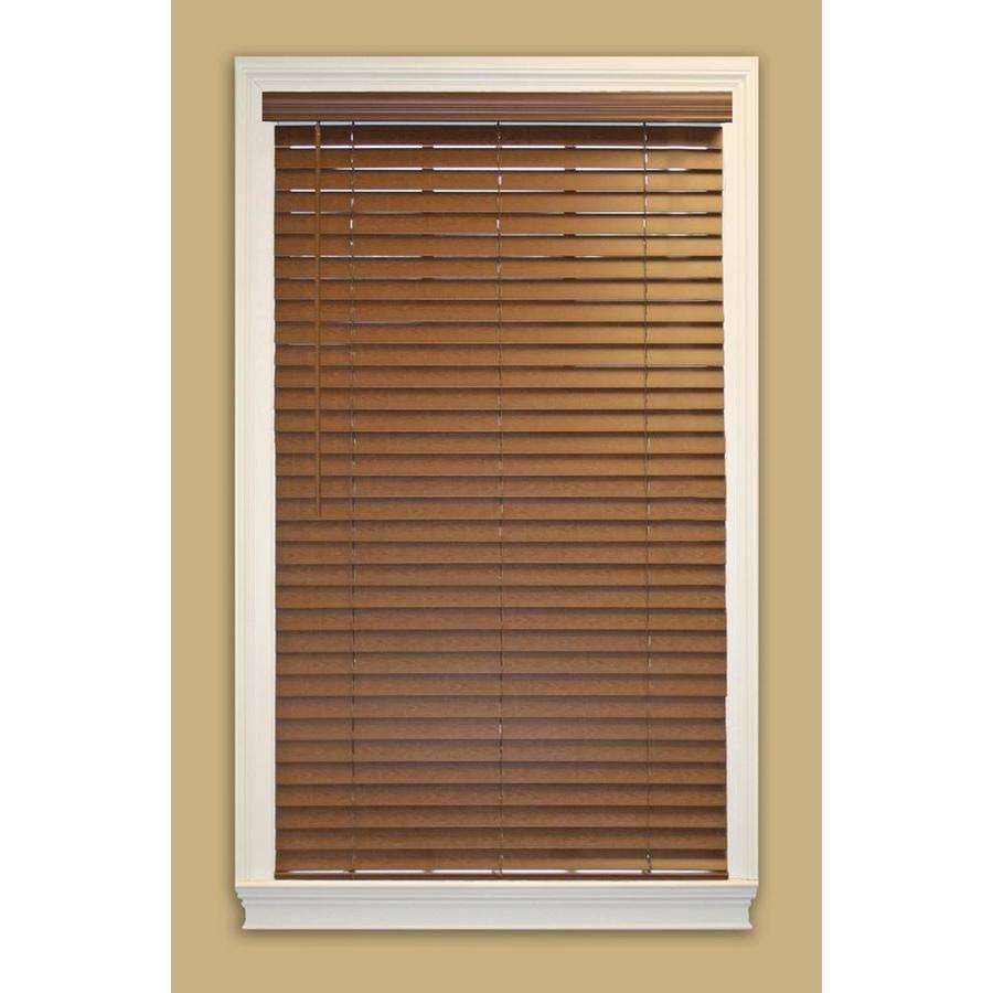Cordless Faux Wood Room Darkening Horizontal Blinds W4223