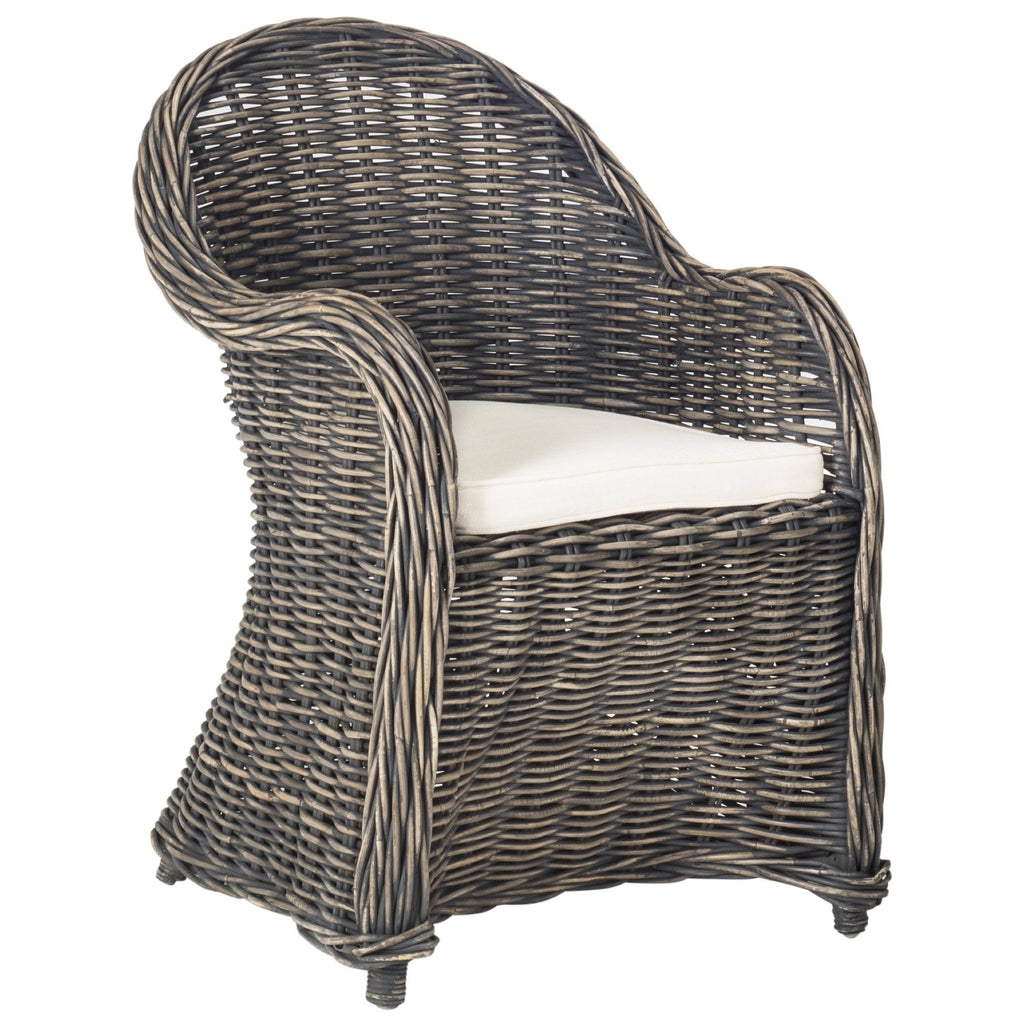 Black Wash Wicker Club Chair M1295