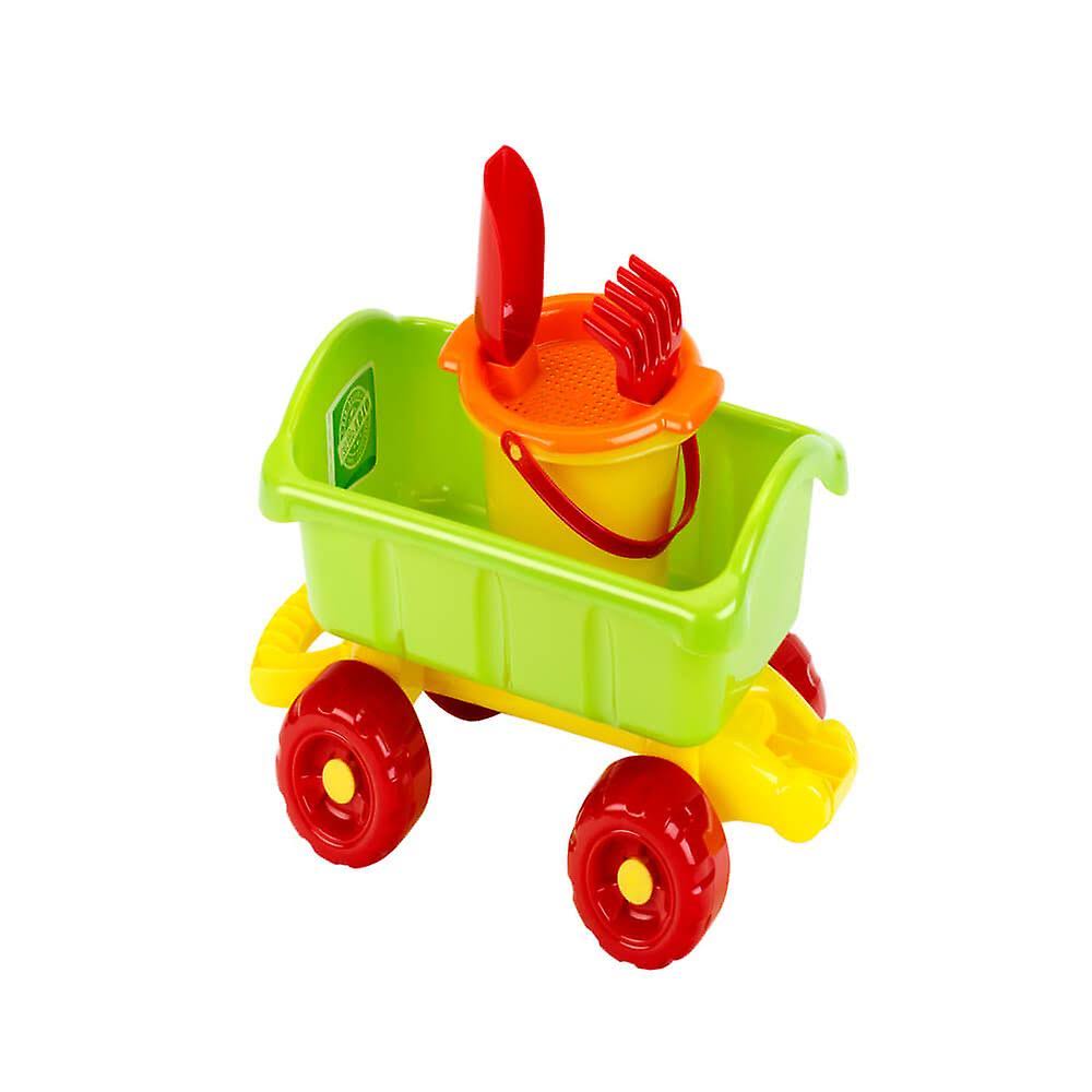 Bioplastic Handcart Wagon Toy with 4 Pcs Sand Bucket Set H99267