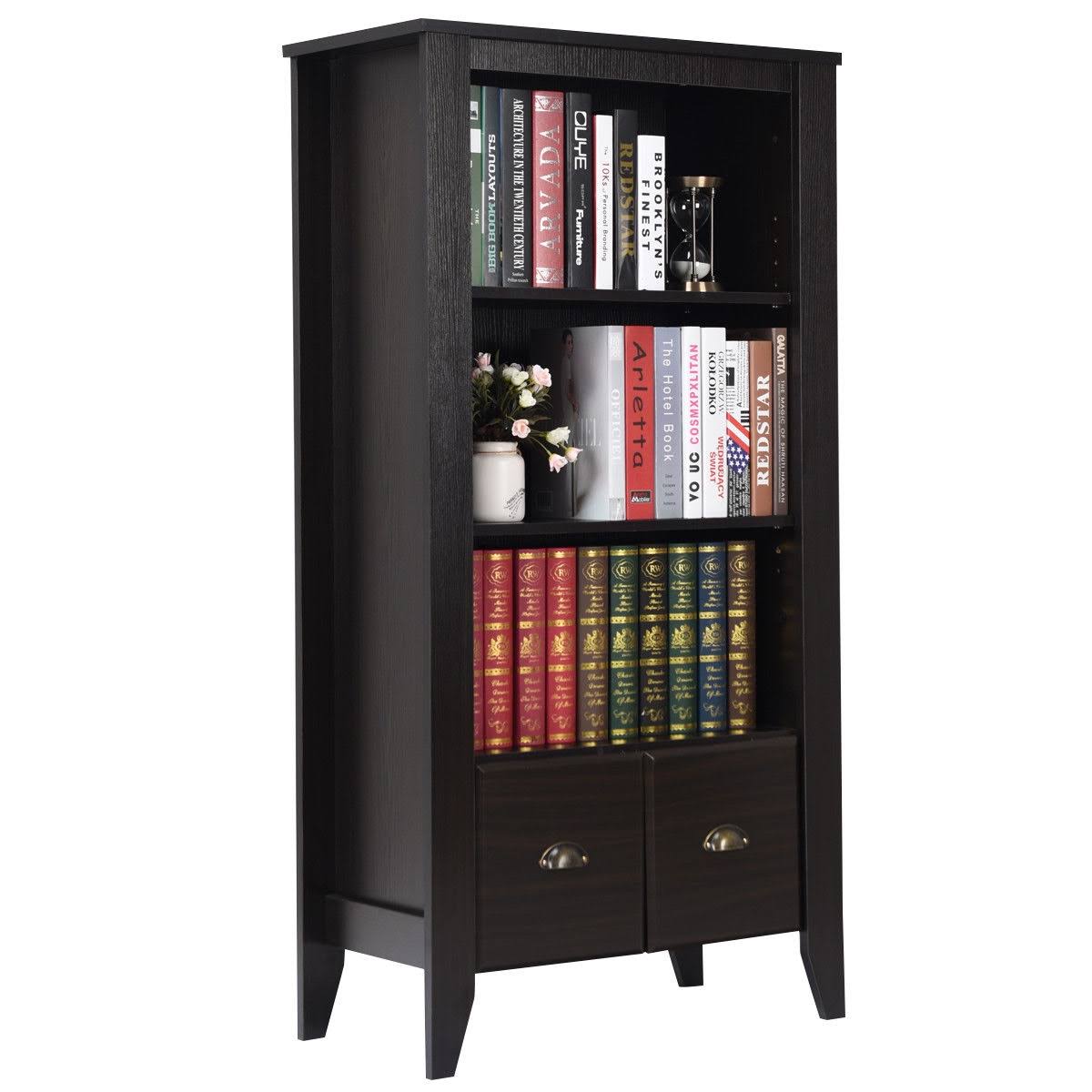Antique Organizer Bookcase with 2 Drawers A43699