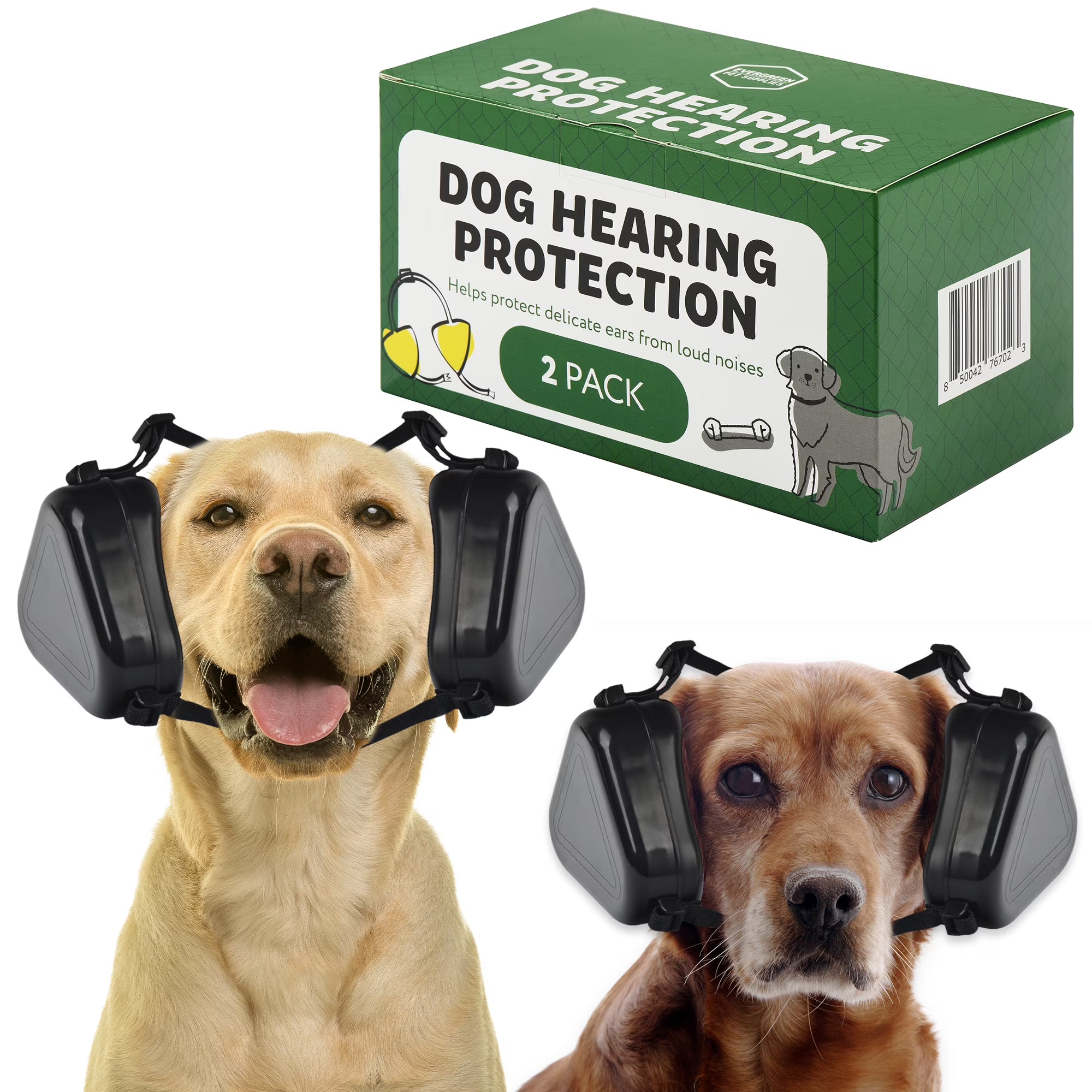 [2 Pack] Dog Ear Muffs for Hearing Protection Q746041