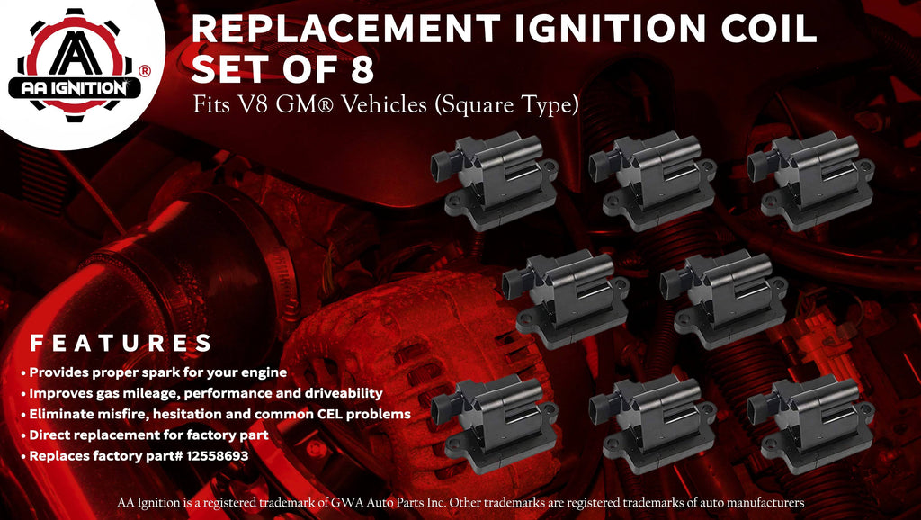 Ignition Coil Set of 8 D3707