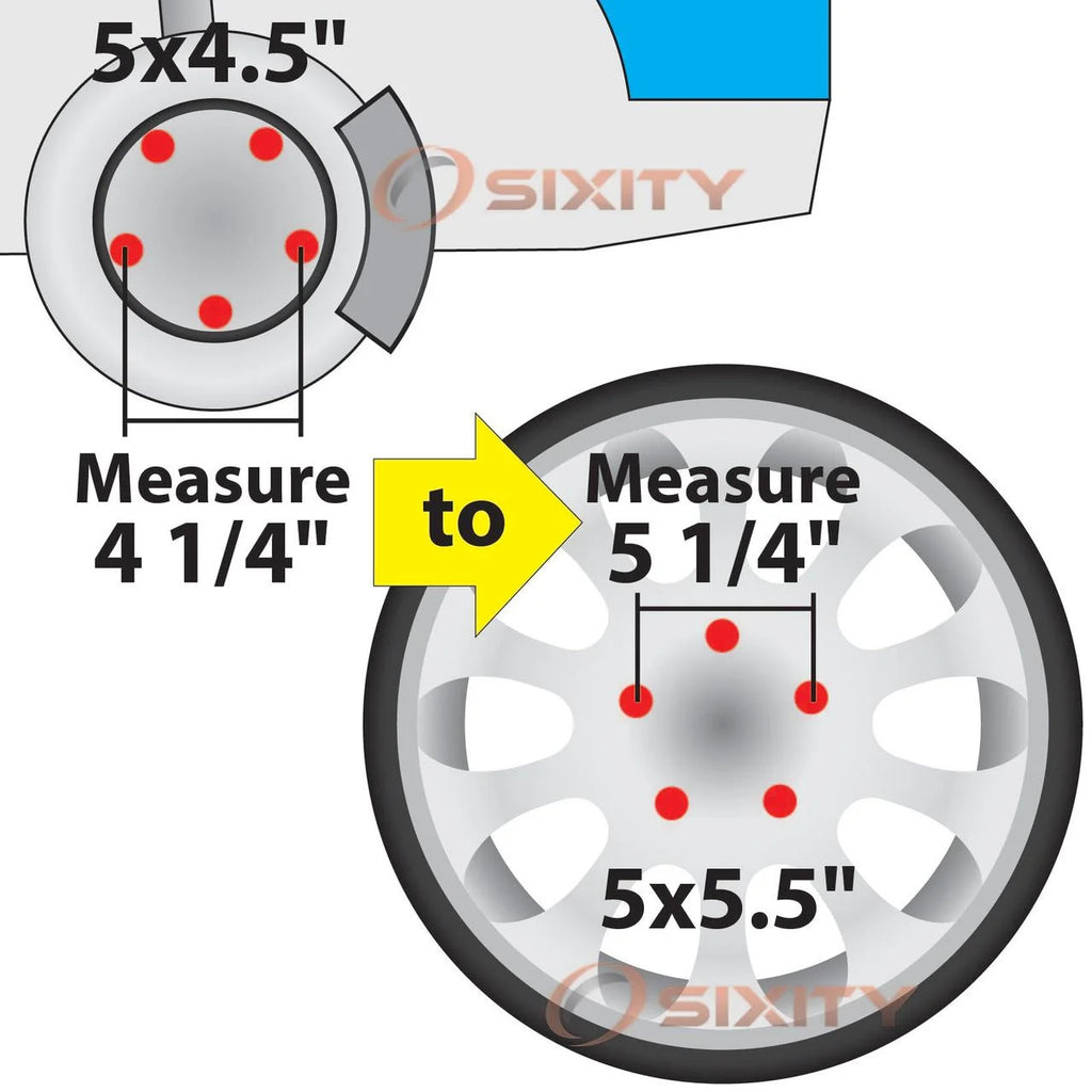 4 pc 5x4.5" to 5x5.5" Wheel Spacers Adapters 1.25" Q56156