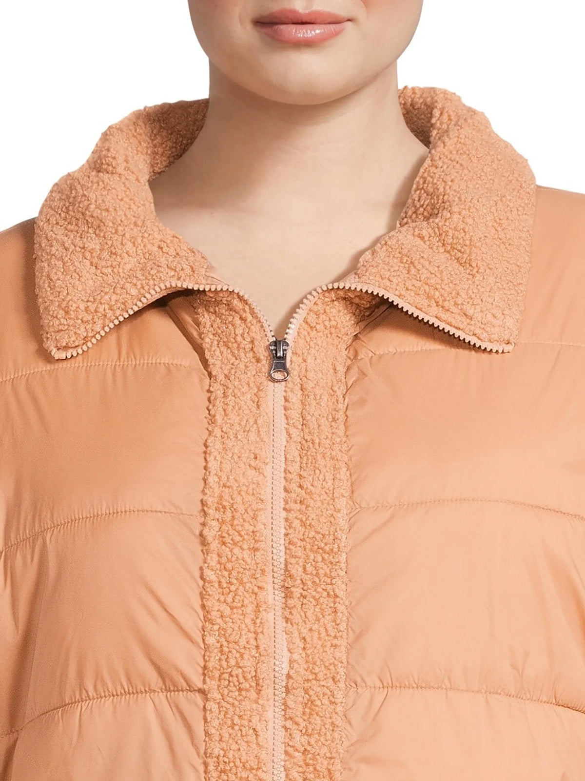 Faux Shearling Puffer Jacket R403