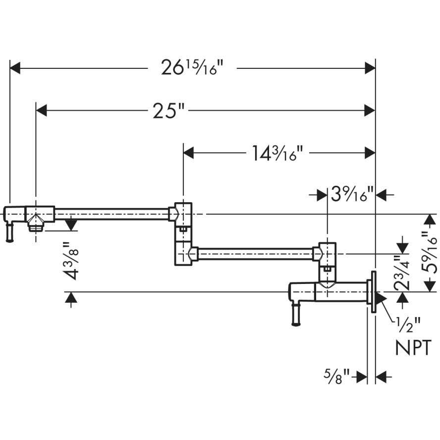 Chrome Wall Mounted Pot Filler E8424
