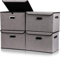 Collapsible Storage Boxes with Lids, Fabric Foldable Storage Container, Pack of 2 T2355