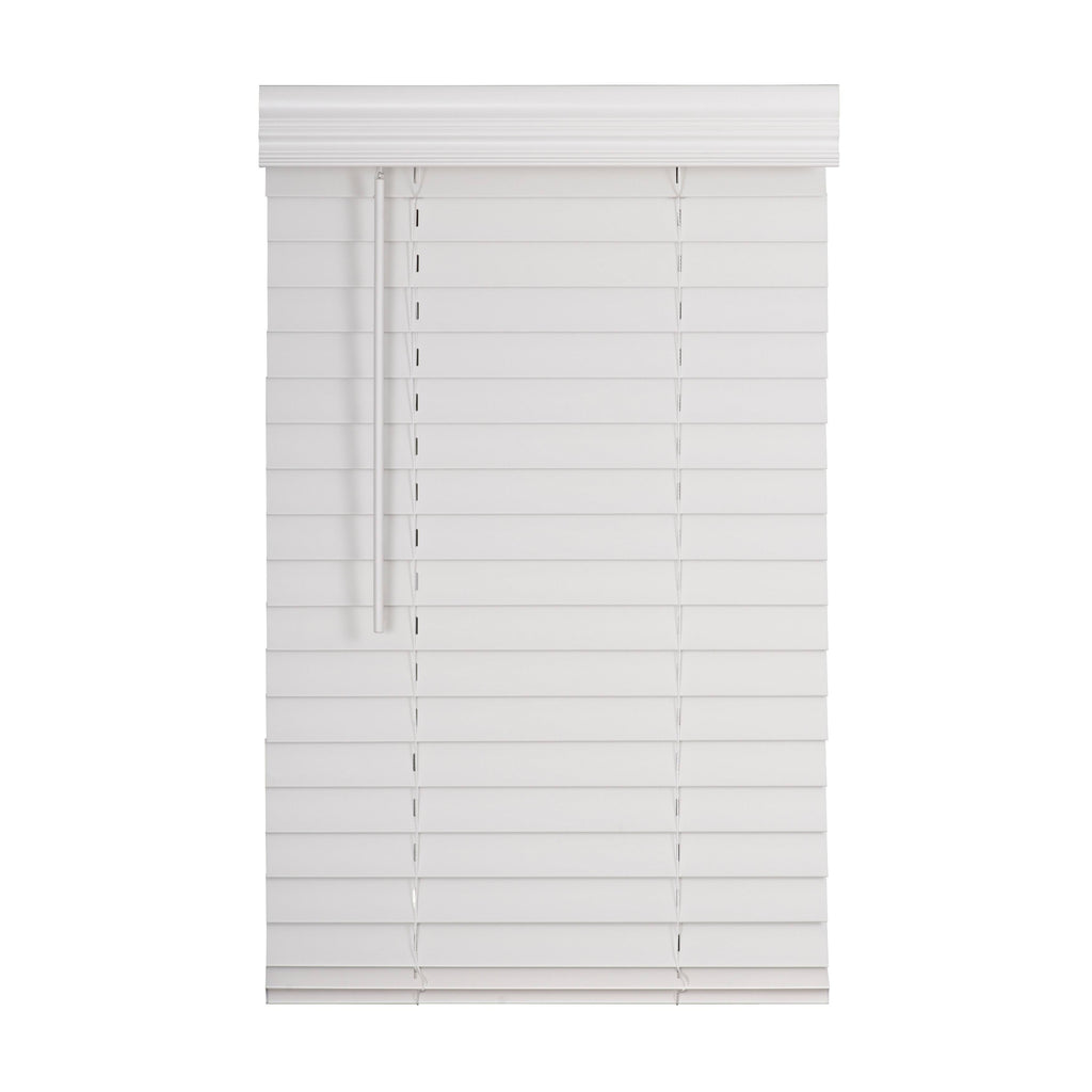 White Faux Wood Blind M59595