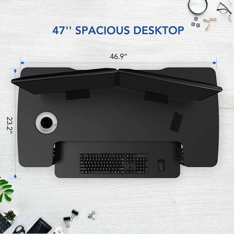 Standing Desk Converter with Height Adjustable Desk Riser U57278