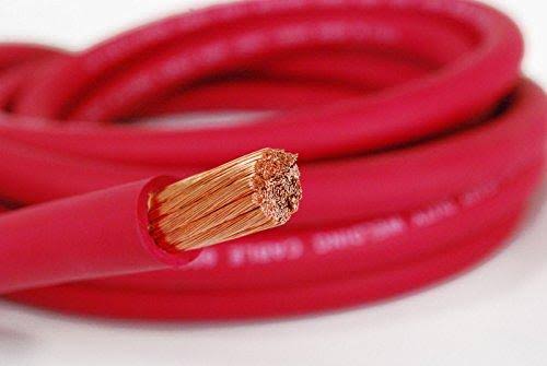 100 ft 2 Gauge AWG Copper Welding Battery Cable Red V6283