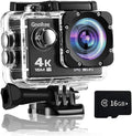 4K WiFi Action Camera with 170 Ultra Wide Angle Lens, 2" IPS Screen, Waterproof, Pack of 2 Y914615