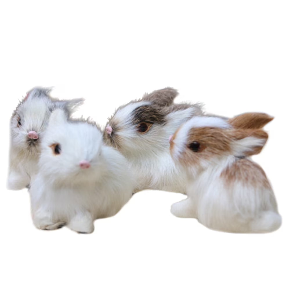 1/4Pcs Simulation Rabbit Plush Bunny Soft Toy Ornament J144270