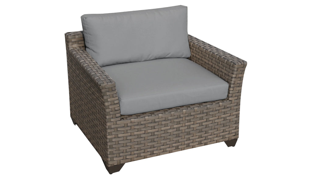 5 Piece Wicker Patio Conversation Set with Club Chair and Cushion Covers K5054