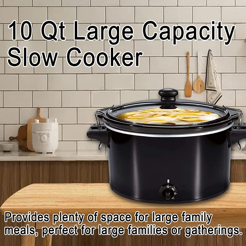 Black 10-Quart Slow Cooker with Lid Lock C836