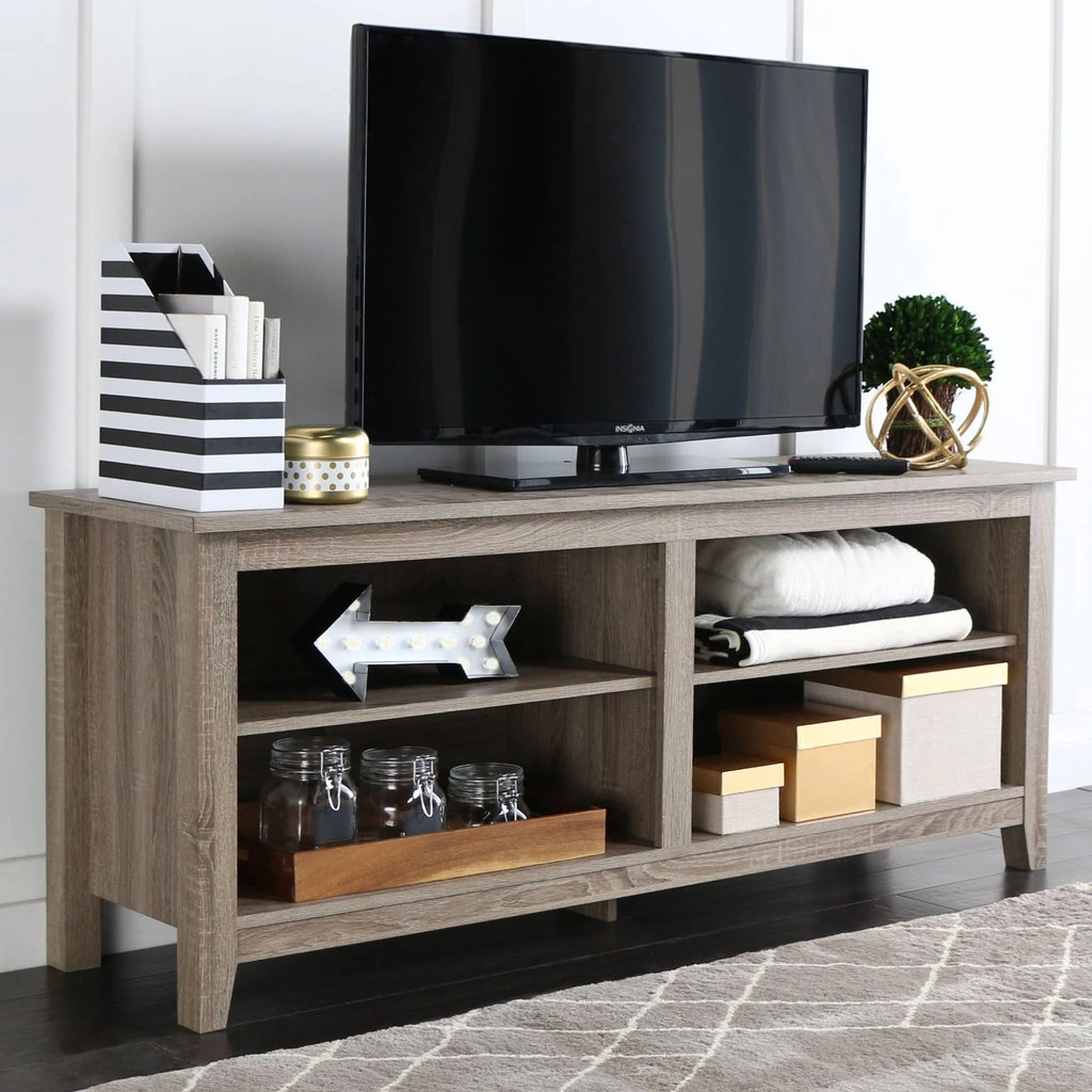 Gray Wood TV Media Stand Storage Console F183