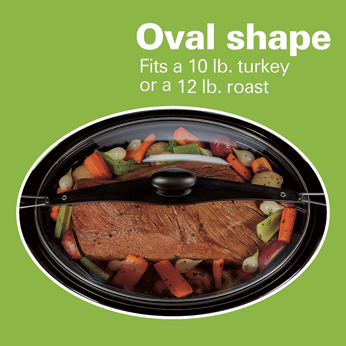 Black 10-Quart Slow Cooker with Lid Lock C836