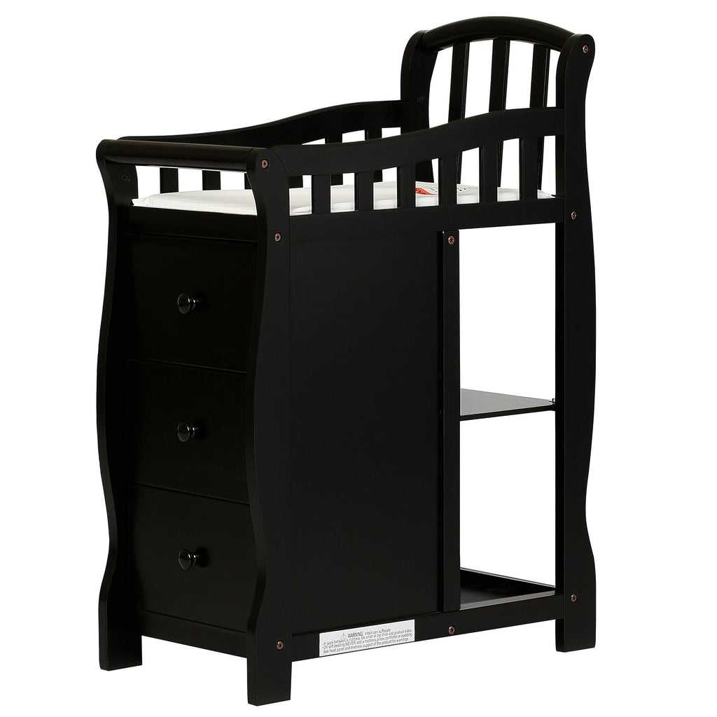 4-in-1 Mini Crib and Dressing Table Black K86936
