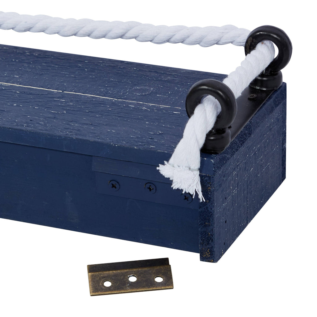 Blue Wood Wall Shelf, Set of 3 U6667