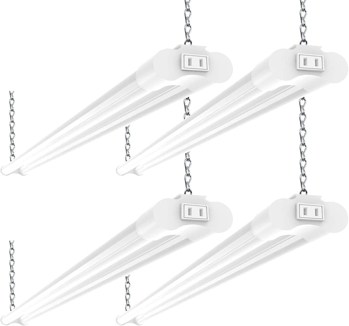 4 Pack Linkable LED Shop Light, 4 FT, 4000 LM, 48 Inch, 40W, 5000K Daylight, Black C312