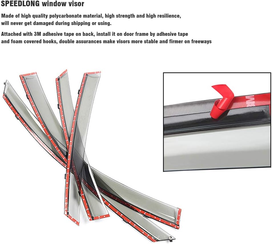 Car Window Visor Vent Shade Deflector Sun/Rain/Fog Guards Z8259