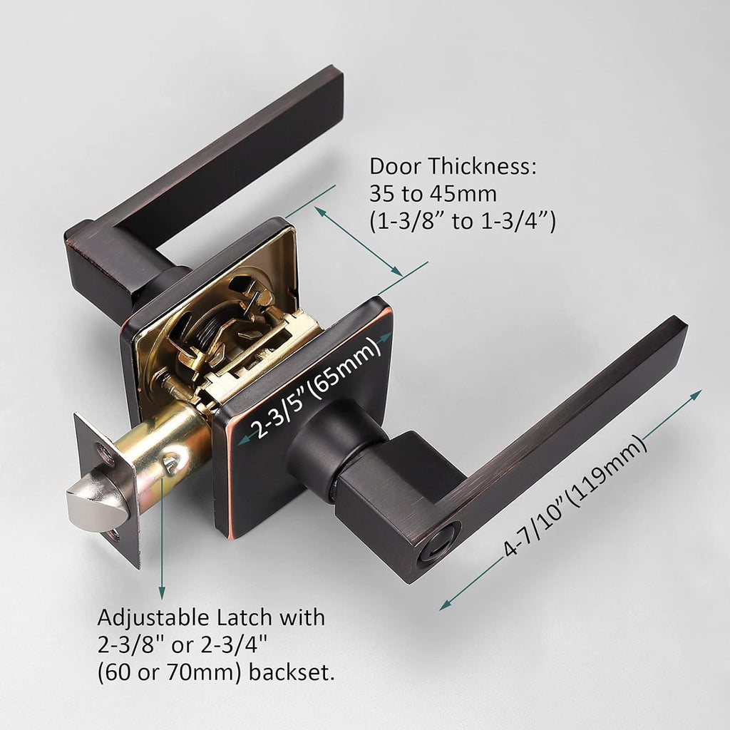 5 Pack Oil Rubbed Bronze Privacy Door Levers Y74946