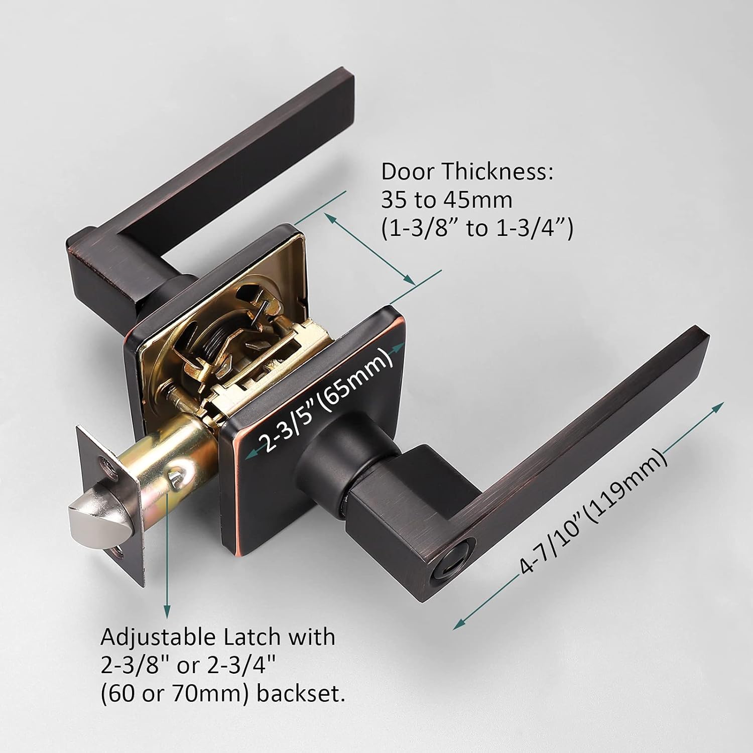 5 Pack Oil Rubbed Bronze Privacy Door Levers Y74946
