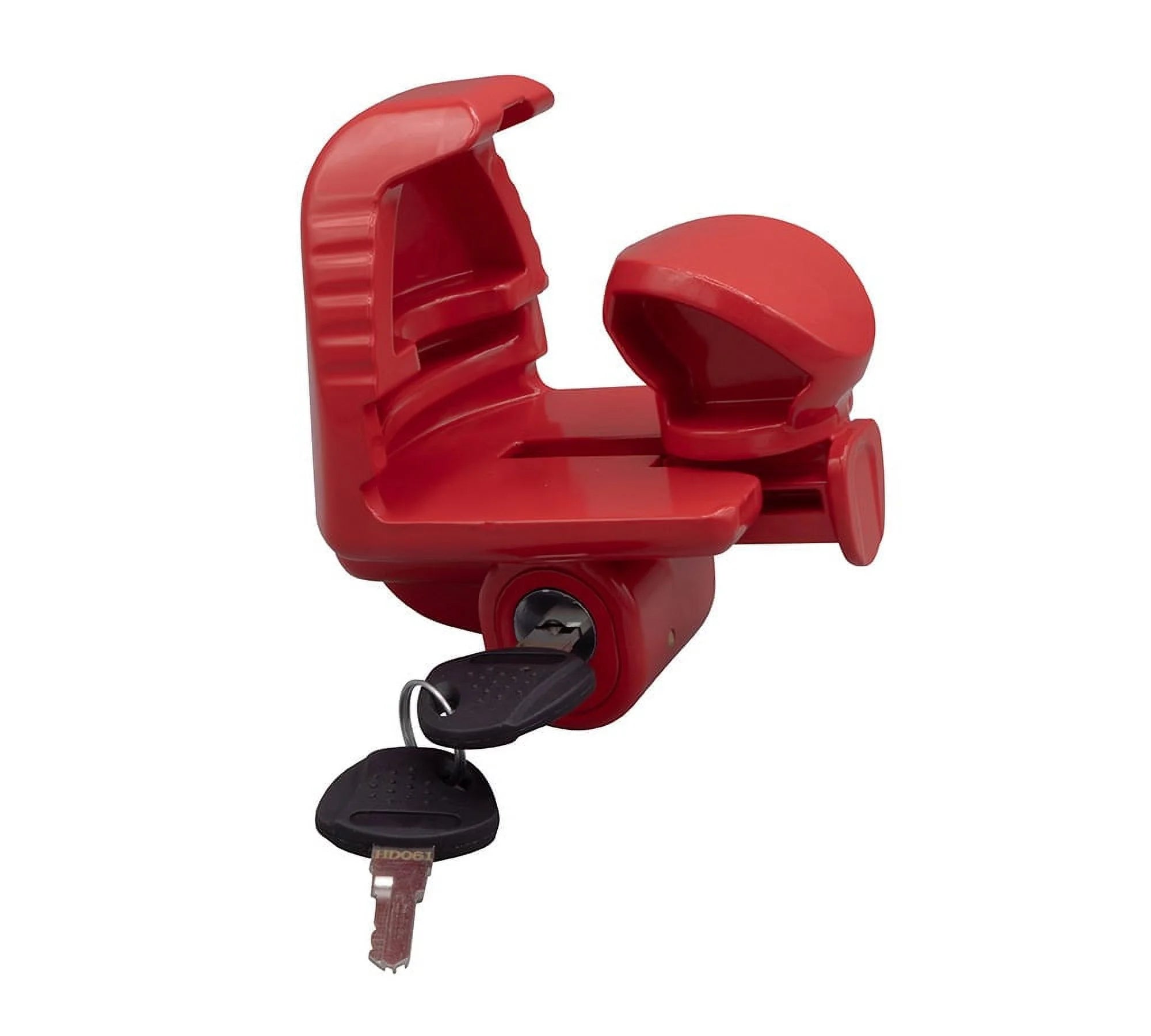 2 Pack Trailer Ball Hitch Lock with Keys, Heavy-Duty Steel Red Coupler Lock B586011