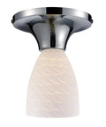 Polished Chrome and White Swirl Glass Semi Flush Light C50971