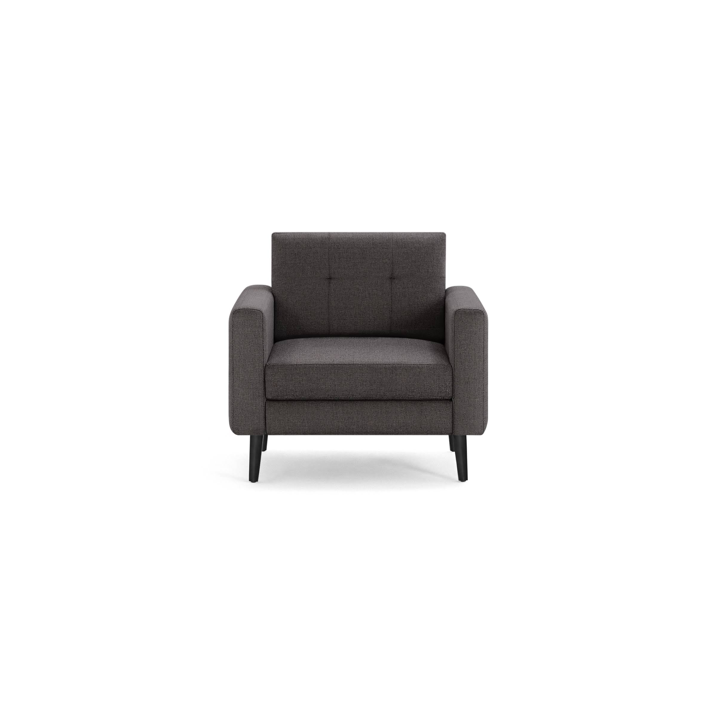 Modular Armchair, Dark Gray, 1 Seater, Wood Legs D730327
