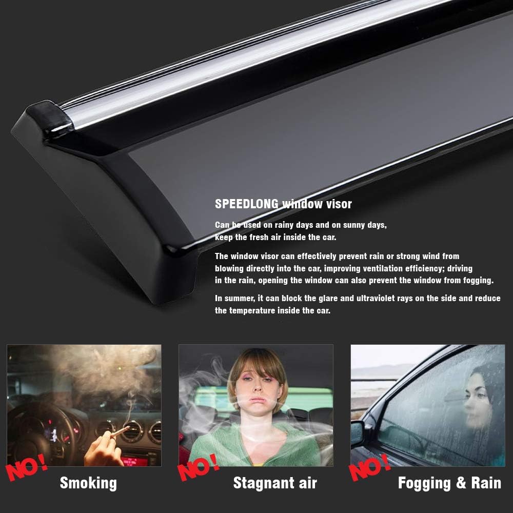 Car Window Visor Vent Shade Deflector Sun/Rain/Fog Guards Z8259