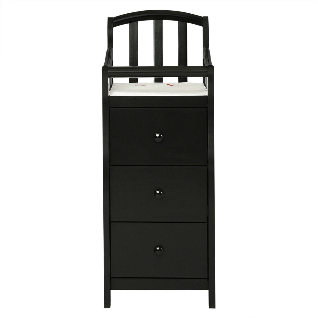 4-in-1 Mini Crib and Dressing Table Black K86936