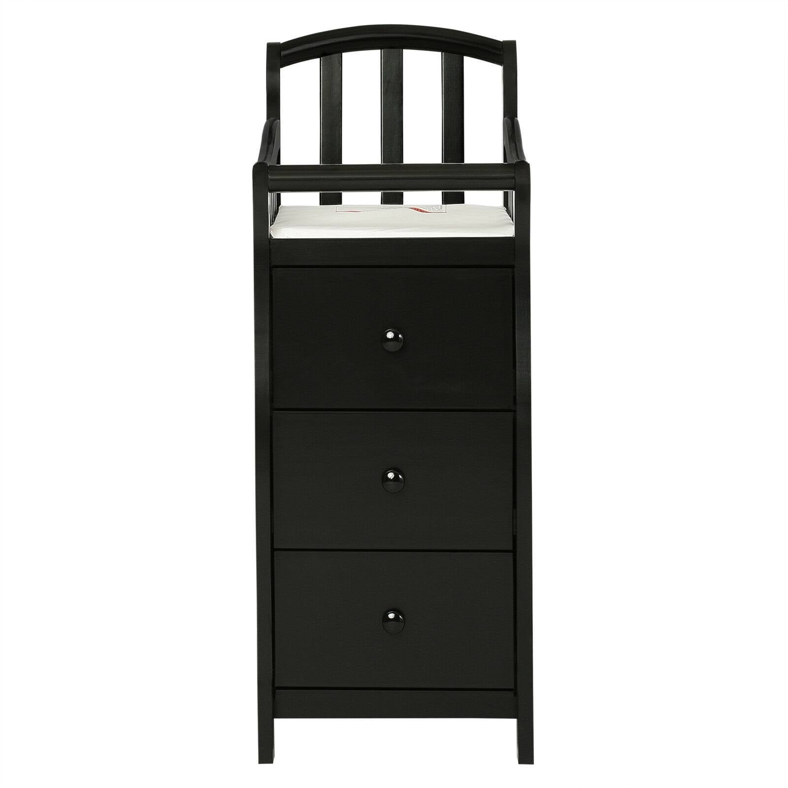 4-in-1 Mini Crib and Dressing Table Black K86936