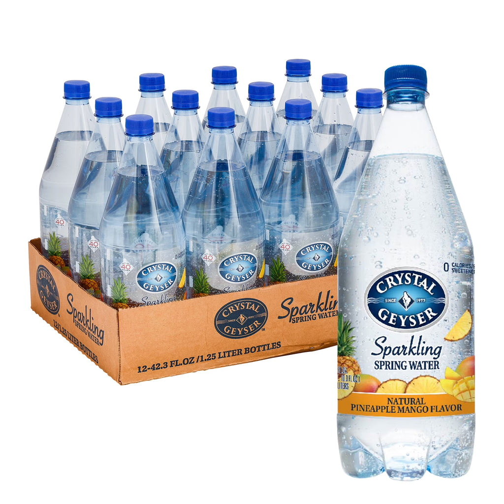 Pineapple Mango Sparkling Spring Water, 12 Pack, 42 oz Bottles A47041