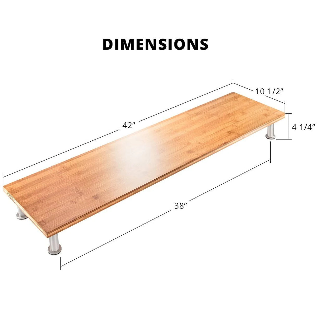 Solid Bamboo Dual Monitor Stand O10720