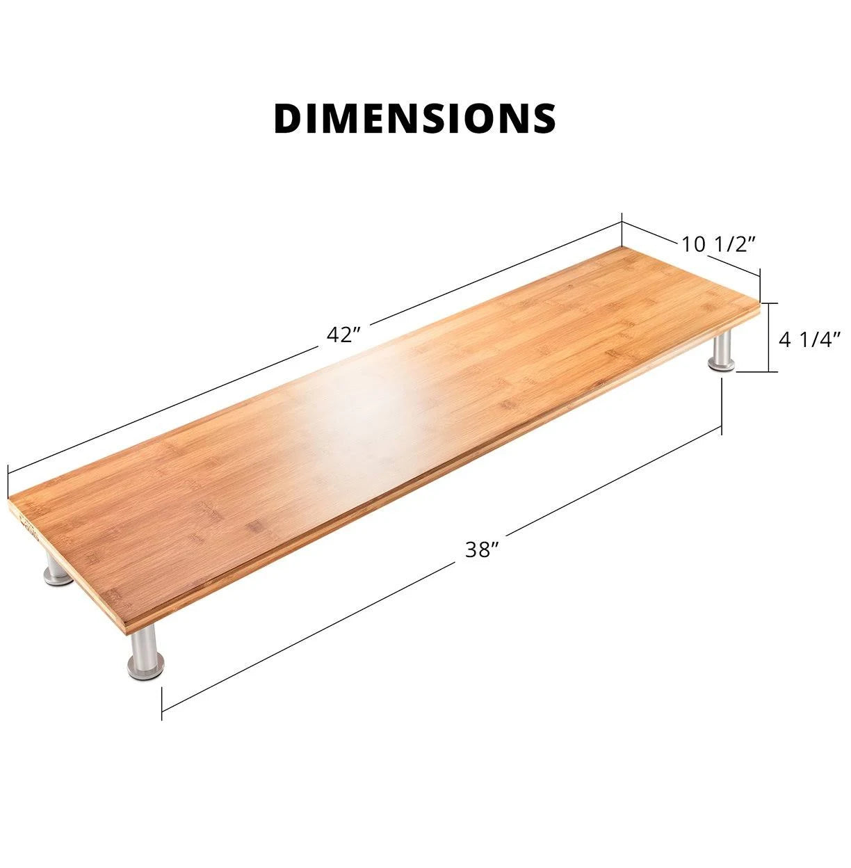 Solid Bamboo Dual Monitor Stand O10720