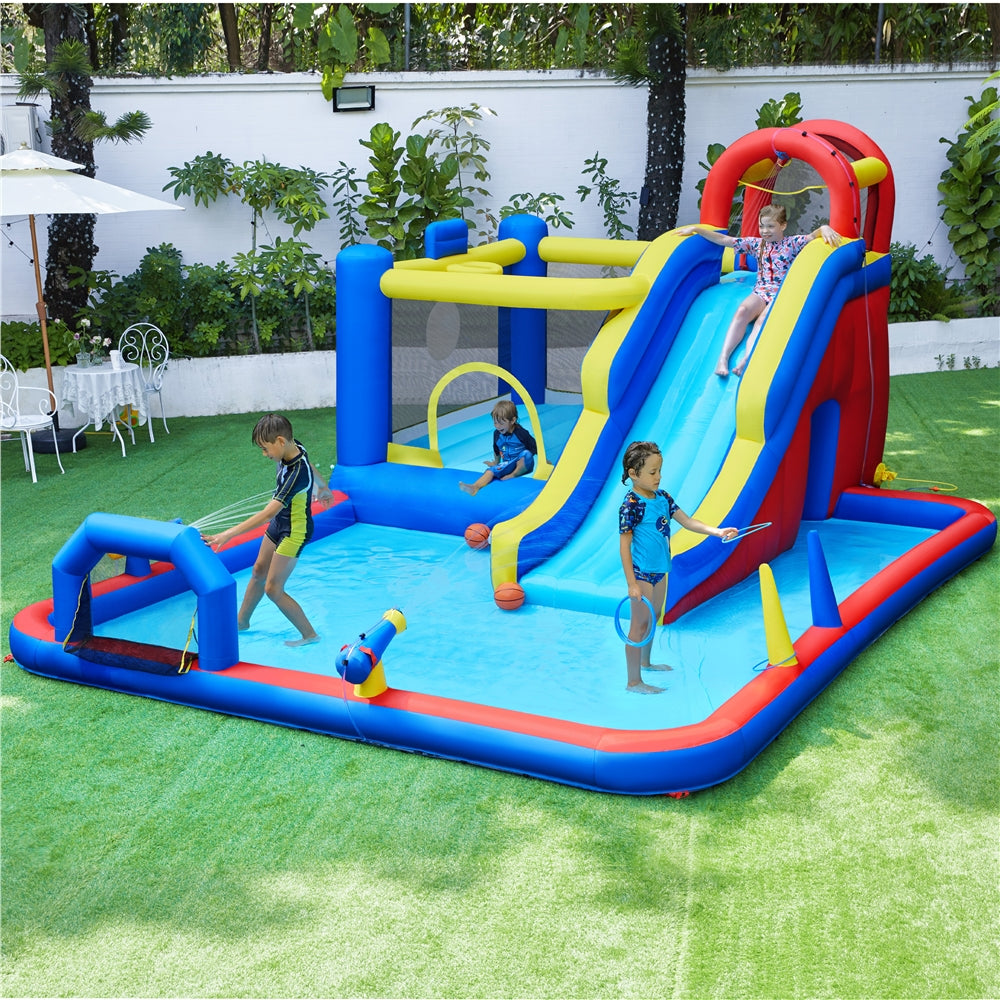 10-In-1 Inflatable Water Slide Bouncer with Blower & Storage Bag G5783