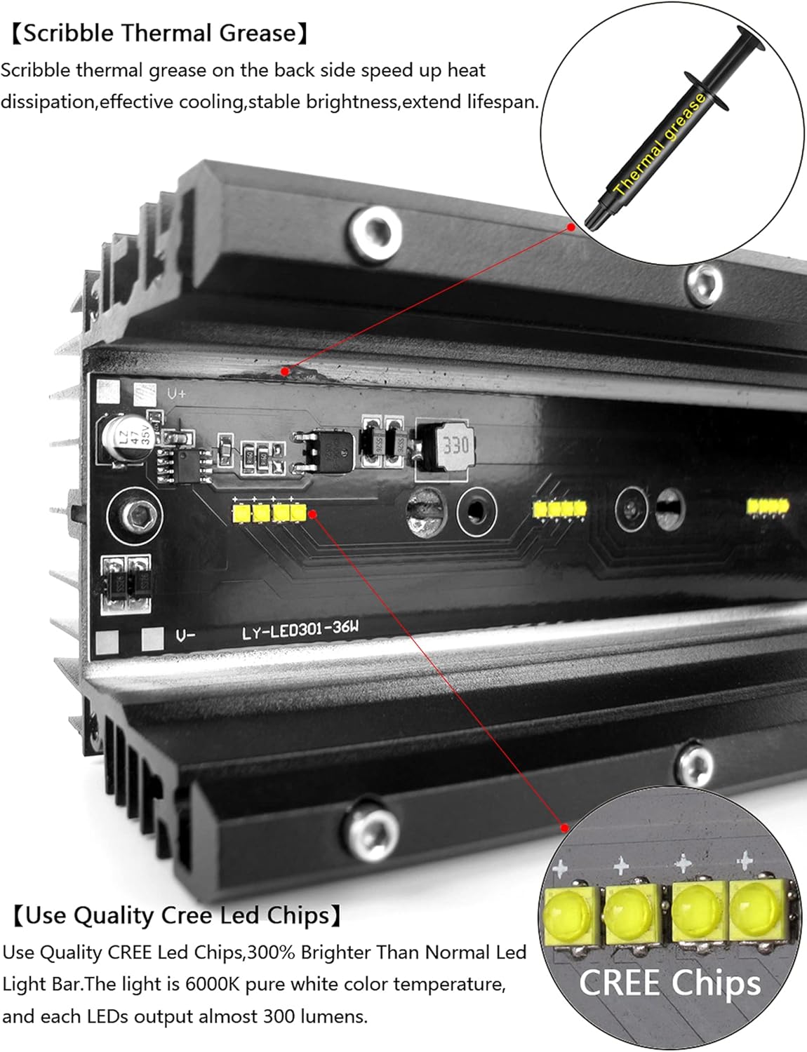 6D 33 Inch 150W Single Row LED Work Light Bar Z78642