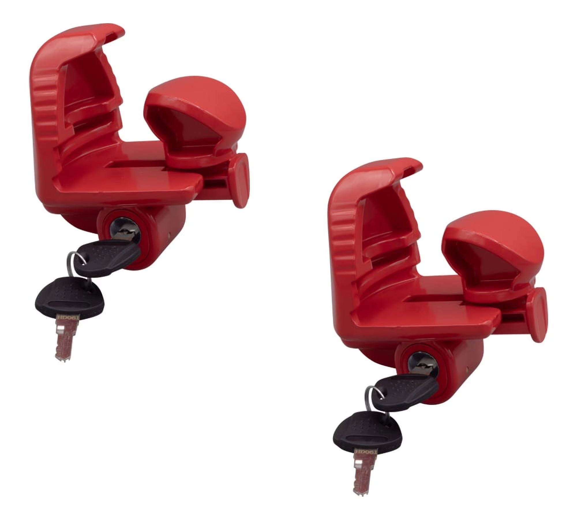2 Pack Trailer Ball Hitch Lock with Keys, Heavy-Duty Steel Red Coupler Lock B586011