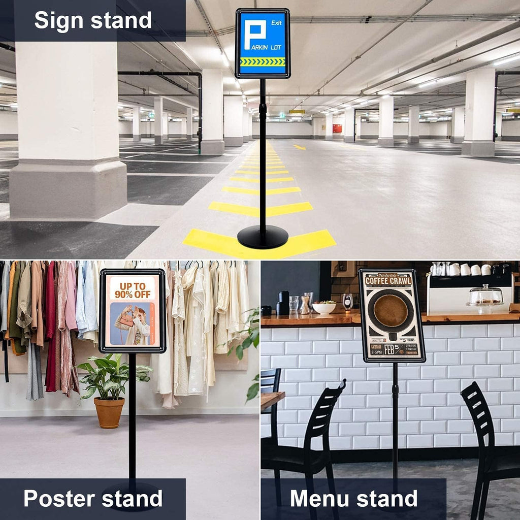 Heavy Duty Floor Standing Sign Holder with Cast Iron Base J379