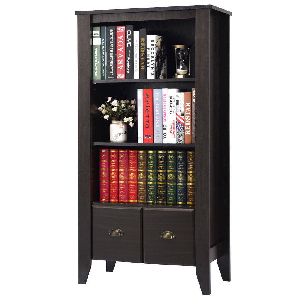 Antique Organizer Bookcase with 2 Drawers A43699