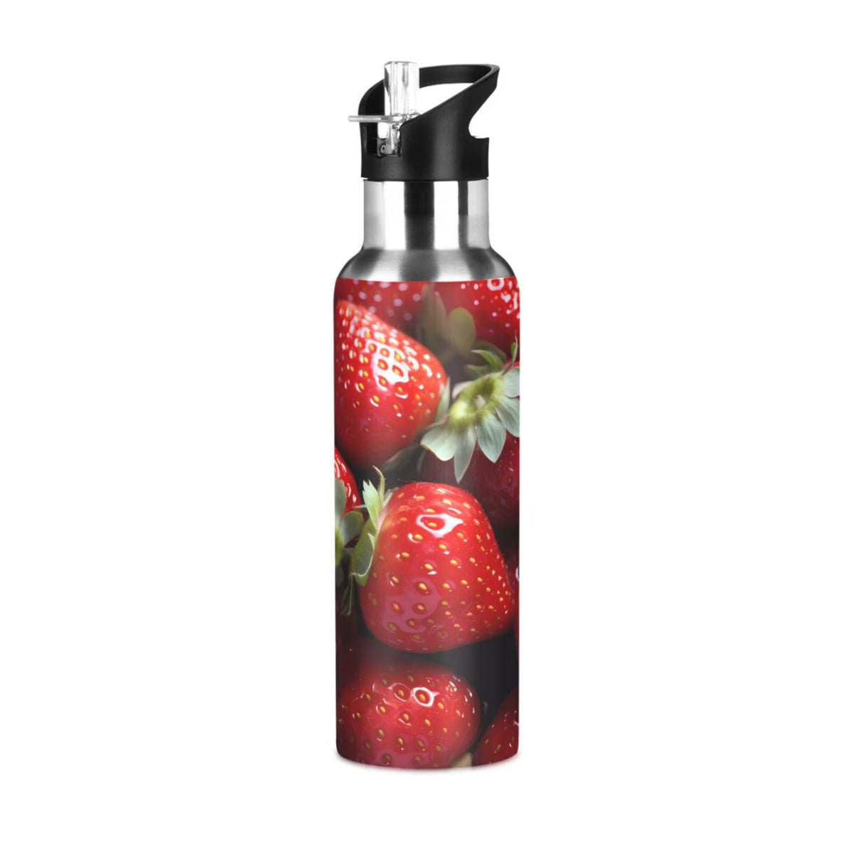 Strawberries Stainless Steel Insulated Water Bottle with Straw Lid A66930