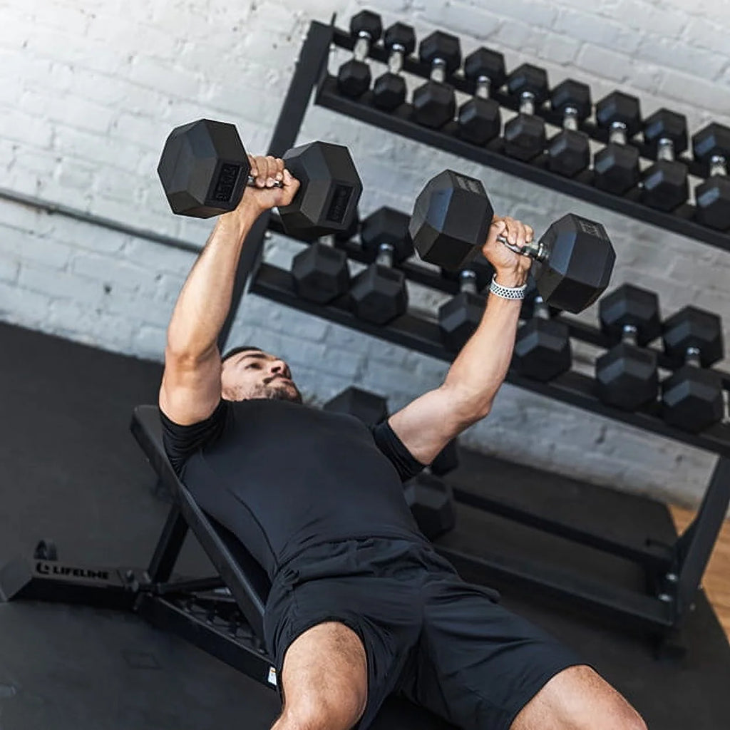 200 lb Hex Rubber Dumbbell Set X981357
