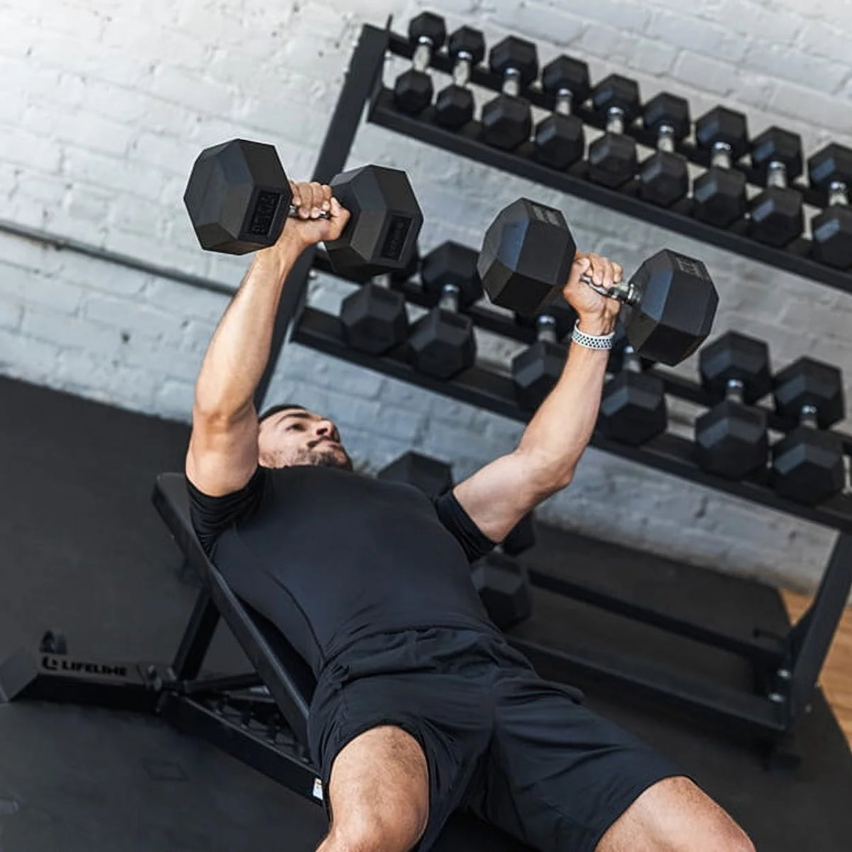 200 lb Hex Rubber Dumbbell Set X981357