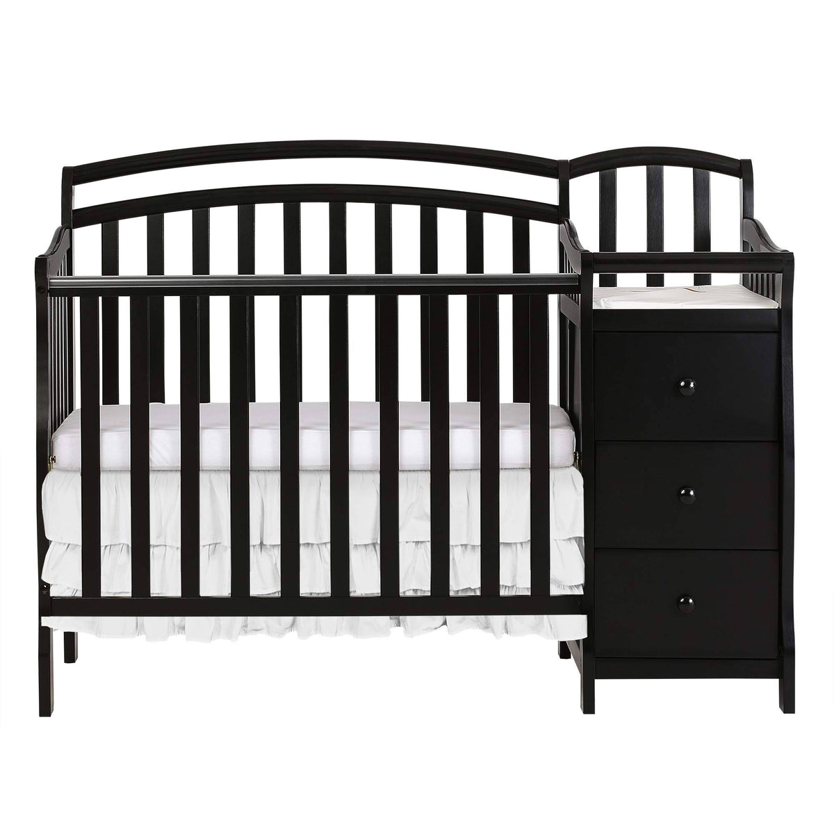 4-in-1 Mini Crib and Dressing Table Black K86936