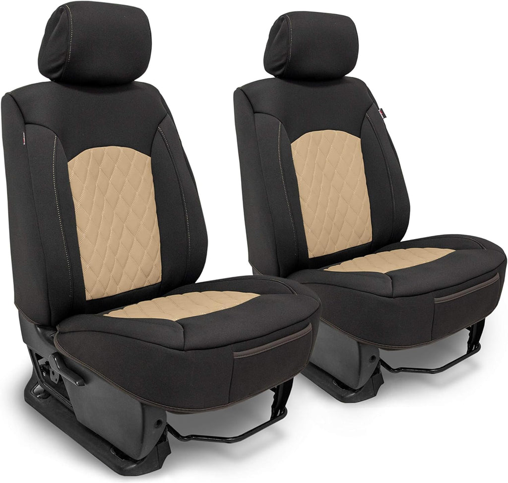 Charcoal & Black Diamond Stitch Pattern Neoprene Universal Seat Covers K234811