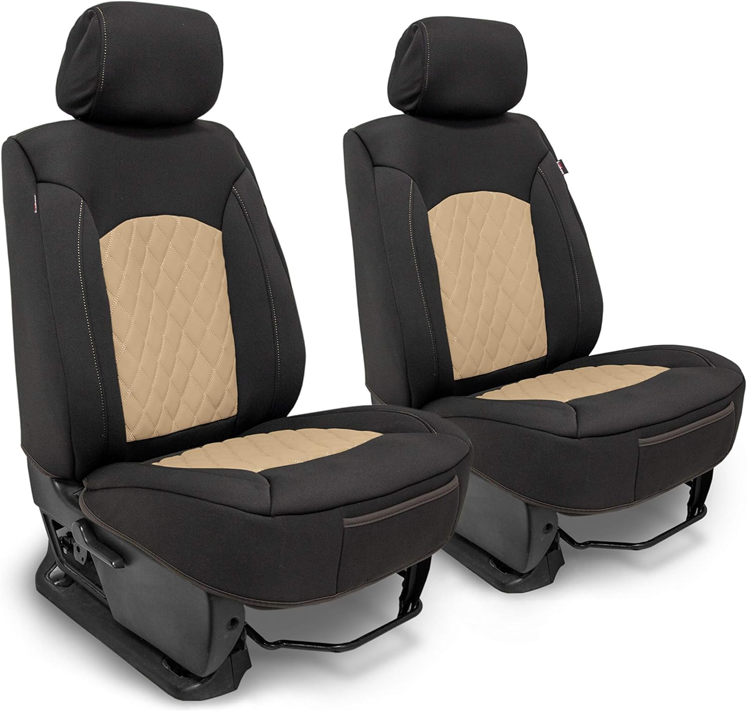 Charcoal & Black Diamond Stitch Pattern Neoprene Universal Seat Covers K234811